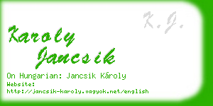 karoly jancsik business card